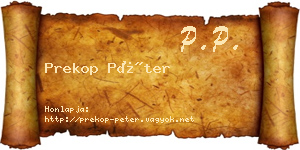 Prekop Péter névjegykártya