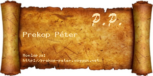 Prekop Péter névjegykártya