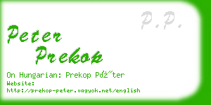 peter prekop business card